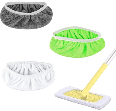 3 Pcs Reusable Mop Pads Compatible with Swiffer Sweeper Mops, Microfiber Sweeping Mop Refills, Wet and Dry Sweeping Cloth, Washable Wipes Replacement for Sweeper Mop, Any Floor Types Cleaning
