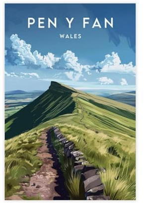 Pen Y Fan, Wales, Europe Canvas Poster Wall Art Decor Print Picture Paintings for Living Room Bedroom Decoration 16x24inch(40x60cm)