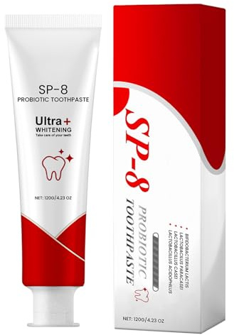 Dentifricio Sp8 | Sp8 Dentifricio Probiotico, Per La Pulizia E La Cura Profonda Dei Denti, Ultra Whitening, Rimozione Delle Macchie, Alito Fresco, 120g