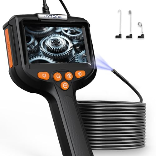 Endoscope Camera with Light, 4.3 HD Display, 5.5mm Waterproof Borescope, 6.6ft Semi-Rigid Cable, 6 LED Plumbing Camera for Pipe, Car Engine, and Drain Inspection