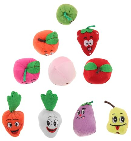 SOPOTUTU Marionette da Dito di Frutta 10 Pezzi, Giocattoli le Dita dei Ragazzo Ragazza Piccoli, Burattini da Dito Educativi in Cotone per Gioco e Narrazione Interattiva, Portatili