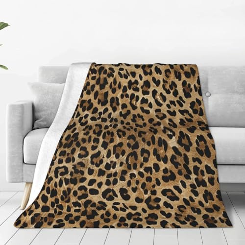 JXDXHCW Manta con estampado de piel de leopardo, cobija mullida y ligera para sofá cama, 200 x 150 cm