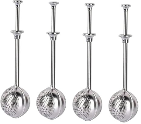 perfk 4 Boules à Thé, Infuseur, Ustensile de Cuisine Polyvalent, Tamis à Farine pour Théière et Tasses.