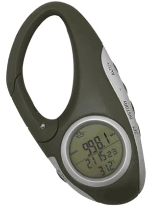 Alipis Altímetro Barométrico Portátil para Montañismo, Termómetro de Mano Ligero y Fácil de Llevar Material Abs para Actividades al Aire Libre