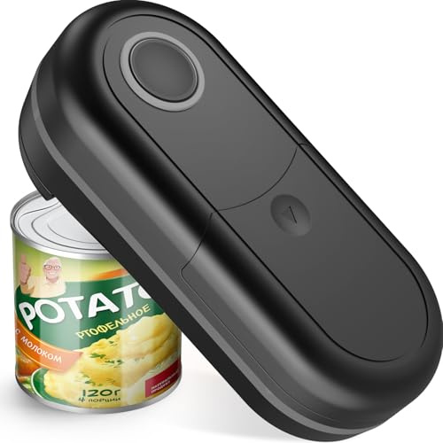 Electric Can Opener, One Touch Automatic Tin Opener with 360° Smooth Edge Safe Cut Tech, Battery Operated Hands Free Kitchen Gadget for Seniors with Arthritis, Chefs, Tins, Cans