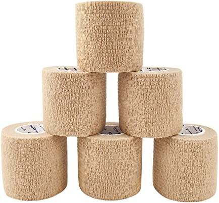 COMOmed 6 Rolls självhäftande kohämmande bandage plåsterförband självhäftande 5 cm hudfärg