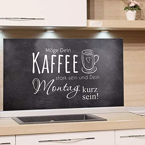 GRAZDesign Küchenrückwand ESG-Glas – Kaffee-Motiv grau – 60x40 cm