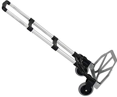 DlandHome Carrello a Mano Pieghevole Carrello da Trasporto in Alluminio con 2 Ruote di Gomma Carrello Portacasse Estensibile Capacità di Carico 80 kg