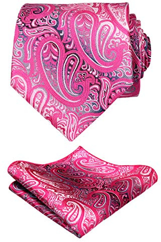 Alizeal Paisley Herren Krawatte und Einstecktuch Sets