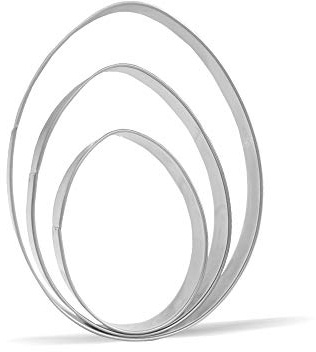 Large Egg Cookie Cutter Set - 5”,4”,3” - 3 Piece - Stainless Steel