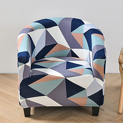 Highdi Sesselschoner Sesselüberwurf mit Elastisch Stretch Husse, Club Chair Geometrische Muster Schonbezug Sofabezug mit hoher Dehnung Sessel für Clubsessel Cocktailsessel (Spleißen)