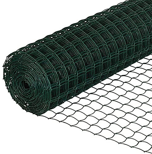 50mm Green Climbing Plant Support Mesh Plastic Garden Fence Net Clematis Pea Bean Trellis - 1m x 5m