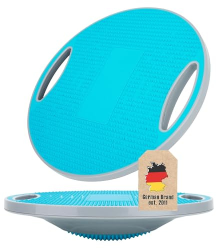 EmpireAthletics Balance Board mit Griffen in Blau - Training für Gleichgewicht und Muskelaufbau - Rutschfest, rund und stabil