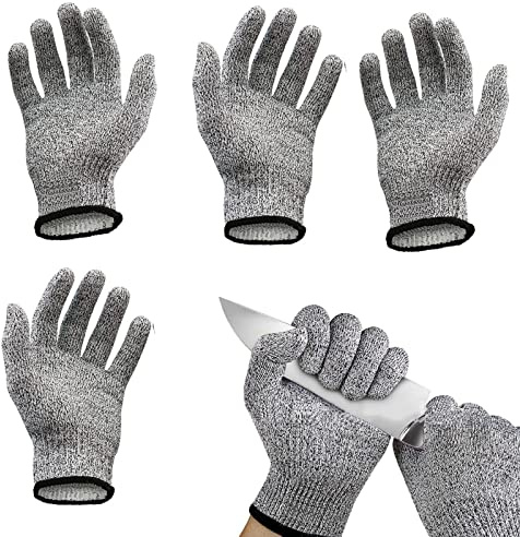 Angzhili 2 Pair Cut Resistant Gloves,Grade Level 5 Safety Cut-Resistant Gloves,HPPE Anti Cutting Gloves for Kitchen,Factory,Industrial Working Gloves (XL)