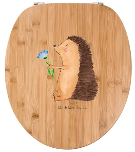 Mr. & Mrs. Panda Motiv WC Sitz Igel Blumen - Geschenk, Toilette, Tiere, Toilettendeckel, Tiermotive, WC-Sitz, Krankheit, Krankenhaus, Gute Laune,