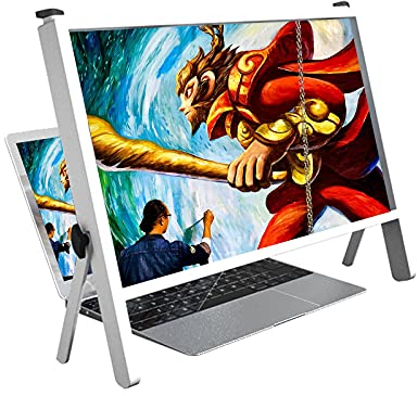 Screen Magnifier for Cell Phone 3X Reading Magnifiers Laptop Screen Magnifier Stand, Compatible With 14/15/16/17/18/20 Inch Mobile Phone, Tablet, Laptop Screen Magnifier, Portable Amplifier Desktop,