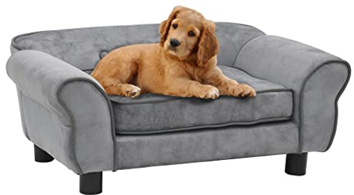 homiuse Hundesofa Erwachsene Katzen Bett und kleinere Hunde mittlere Größe Hundebett waschbar Grau 72x45x30 cm