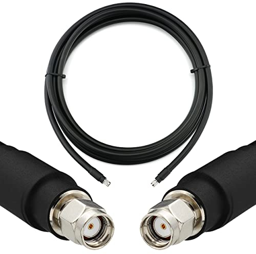 RANGEFUL 30m RP-SMA Macho Cable Coaxial extensor – RPSMA Cable de Extensión 8D-FB Ø11.1mm Ultrabaja Pérdida 50 Ohm – alargador para amplificador señal WIFI repetidor WIFI Router Antena adaptador