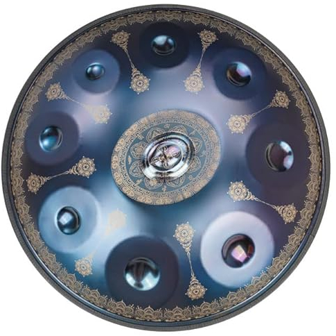 COYEUX 9 Noten Handpan in D-Moll, 22 Zoll Stahlhandtrommel, mit Handpan Bag Drumsticks Drum Stativ, für professionelle Audioproduktion