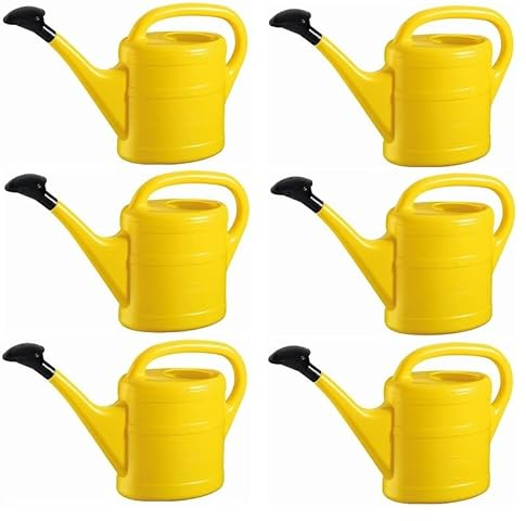 6X Gießkanne 5L GELB + 1x KÜHLSCHRANKMAGNET! Gießkannen Kunststoff für groß & klein, Garten & Zimmerpflanzen Gieskanne Gieskannen Giesskanne 5 Liter Watering Can Kinder Zimmergießkanne