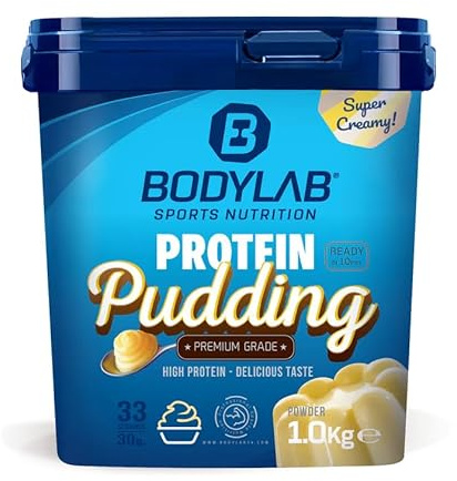 Bodylab24 Protein Pudding Joghurt-Maracuja 1000g, mit bis zu 25g Eiweiß (aus Whey Protein) pro Portion, schnelle und einfache Zubereitung, ideal als proteinreiche Alternative