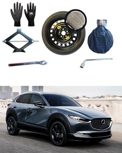Notrad 17 kompatibel mit Mazda CX-30 mit Wagenheber, Schlüssel, Handschuhe und Tasche 125/80R17
