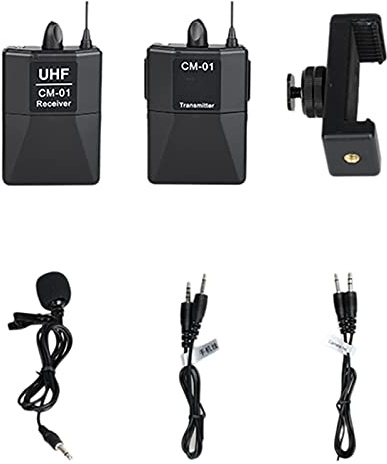 Qerwsdty MicróFono de Solapa, MicróFono de Solapa InaláMbrico UHF con Receptor de Transmisor y MicróFono de Solapa para Actuaciones en A