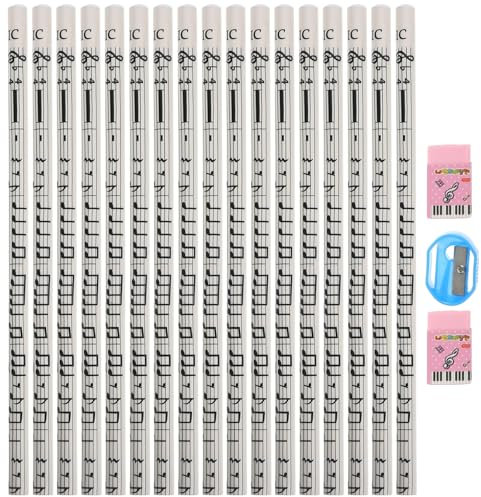 TEHAUX 36stücke Teiliges Musiknoten-bleistifte Für Junge Mädchen Ergonomische Holzbleistifte Mit Radiergummis Für Schule Büro Und Kreative Anwendungen Für Studenten Und