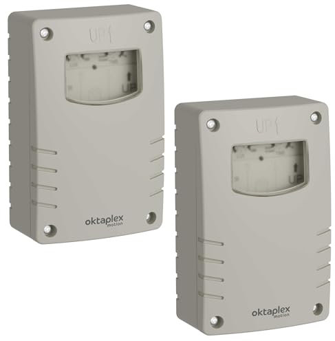 Oktaplex Bela Lot de 2 Interrupteurs crépusculaires Extérieur avec minuterie d'extinction IP65 230V gris-blanc capteur crépusculaire réglable