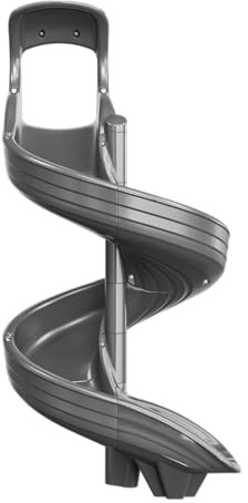 Beuta Playground Slide for Kids - Big Spiral Outdoor Slide Attachment for Treehouse or Deck - Plastic Playset Slide for Playground or Backyard with Open Twisty Design - Exit Left - 7 ft - Gray