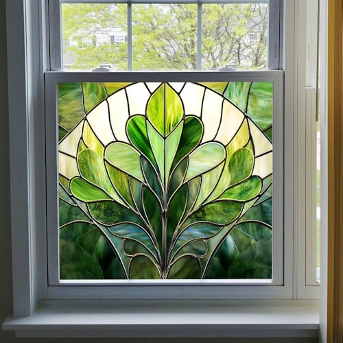 Vinilos para Cristales 50X50CM Verde Hierba Vinilo Adhesivo Cristal Ventana Privacidad,Vinilo Translucido para Ventanas,Lámina Privacidad Ventana Window Film Anti UV