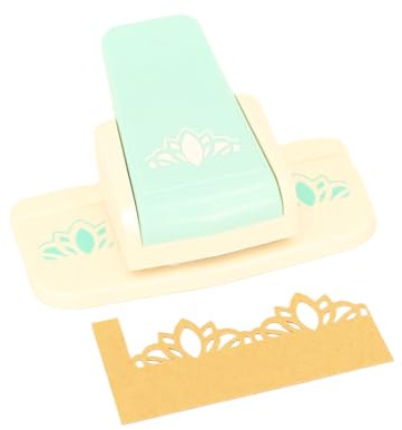 Craftelier - Perforadora de Bordes Diseño de Bordado para Scrapbooking | Palanca a presión, para papel y cartulina, troqueladora para manualidades, borde continuo, tamaño 15 x 5,02 x 5,02 cm