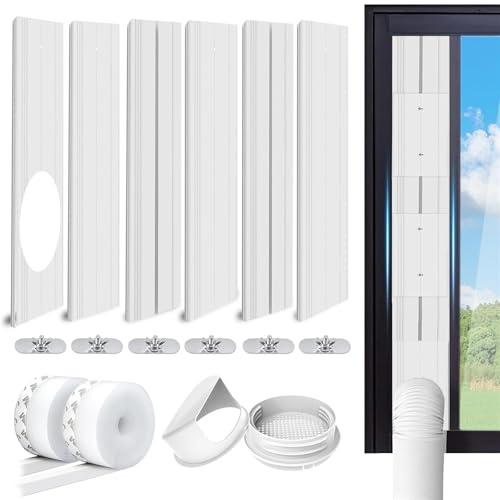 FASCINATDECO Fensterabdichtung Platte für Mobile Klimageräte, Wäschetrockner, Ablufttrockner, Hot Air Stop zum Anbringen an Fenster, Dachfenster, Flügelfenster, Fensterabdichtung Klimaanlage