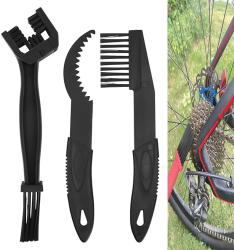 FahrradKetten Motorradketten Reinigungsbürste Kit 3 Stück Fahrradketten Reiniger,Fahrrad Kettenreiniger,Kettenbürste Fahrrad Reinigung Scrubber Pinsel Werkzeug im set für Ketten Schnelles Sauberes