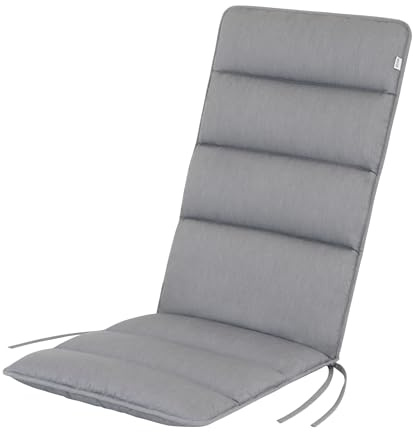 HAVE A SEAT Living - Hochlehner Auflage | Flair (1 St.) - Sitzpolster Outdoor 120x48 cm - Bequem, Wetterfest, Waschbar bis 95° C, Ergonomisch - Made in Germany (1 Stück | 120x48 cm, Hellgrau)