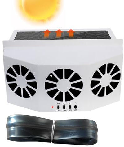 Car Window Vent Fan, Car Solar Energy Fan, Quiet 3-outlet Solar Exhaust, Multifunctional Exhaust For, Truck, Window With 1600mAh Battery For Ventilation