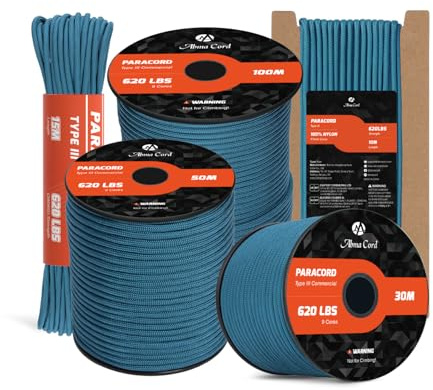 Abma Cord Paracord 4mm 10m Nylon Rope 9 Strands Type III Parachute Cord