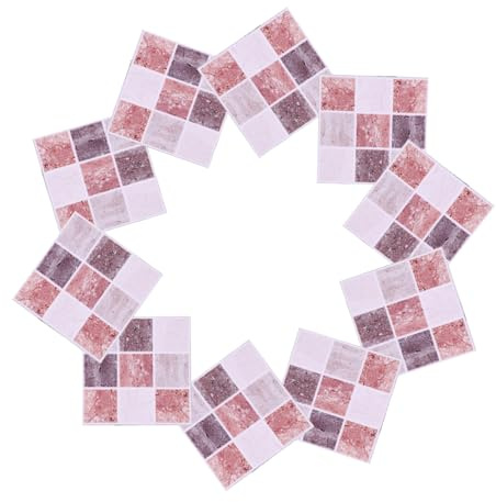 SHINEOFI Adesivi Murali Effetto Marmo Marrone in Pvc 18 Pezzi, Facili da Pulire da Applicare, per Decorare Cucina e Bagno in Modo Semplice e Resistente