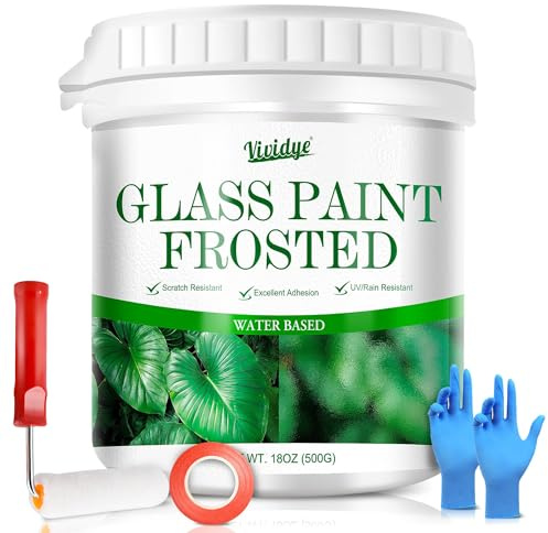 Pintura de Vidrio Esmerilado, 500g Revestimiento de Privacidad para Vidrio DIY para Baños, Cocinas, Oficinas, Impermeable, a Prueba de Miradas Indiscretas y Resistente a los Rayos UV