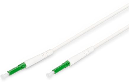 DIGITUS Cavo FTTH Drop – OS2 – Singlemode – 50 m – 1 fibra – connettore LC-APC – preconfezionato – ottimizzato per la flessibilità G.657A2 – inseribile – cavo in fibra ottica – bianco