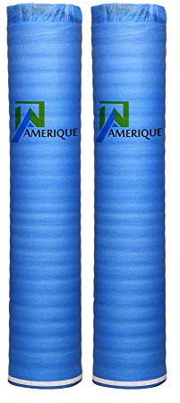 AMERIQUE 400SQFT 4TH Generation Blue 1.5MM Thick Flooring Underlayment Padding 3-in-1 Heavy Duty Foam with Tape & Vapor Barrier