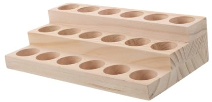 FOMIYES Espositore per Oli Essenziali in Legno Scaffale Compatto Beige per Bottiglie da Profumi e Smalti
