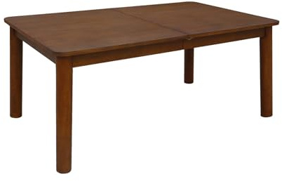 sweeek - Table à Manger rectangulaire Extensible Bois d'hévéa et placage chêne Noyer 6 à 10 Places - 170-270cm - Solene