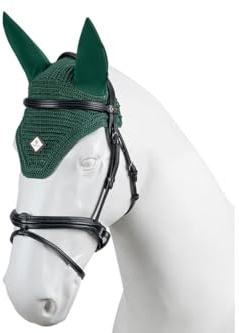 TORPOL Pferde Ohrenhaube aus Baumwolle – Fliegenohren Ohrenschutz für Pferd & Pony, Handgehäkelt, Verschiedene Größen & Farben, atmungsaktiv & Insektenschutz (Green, Pony)