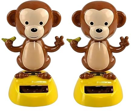 2Pcs Cute Monkey Solar Power Dancing Monkey Figure for Car Dashboard Desktop Decor for Adult Solar Power Kits Auto Parts