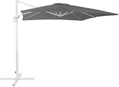 Beliani Stilvoller Sonnenschirm Polyester quadratische Form dunkelgrau Monza