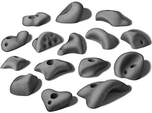 ALPIDEX 15 Prises d'escalade M/L | Petites Prises d'Anse | Marchepieds | Taille M L | Différentes Contre-Dépouilles Couleurs Formes | Pierres Poignées Escalade - Couleur:Grey Stone