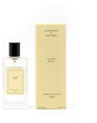 CERERÍA MOLLÁ 1899 | Spray d'Ambiance & Brume Velvet Wood | Pour Parfumer Votre Peau et Votre Maison | Flacon en Verre avec Diffuseur en Spray | 106