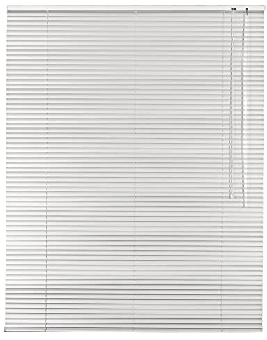 Alu Jalousie Aluminium Jalousette in Farbe Weiß - Breite 40 bis 240 cm - Höhe 130/175 / 220 cm - Tür Fenster Rollo Jalousette Aluminium Fensterjalousie Lamellen Metall (40 x 175 cm)