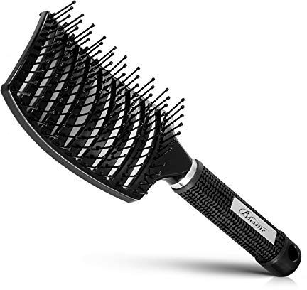 Curved Vent Brush and Hair Detangler, Professional Styling Hair Brush for Men Women, Vented Hair Brush for Faster Blow Drying,Detangle Brush Suitable for Long Thick Curly Straight Dry Wet Hair